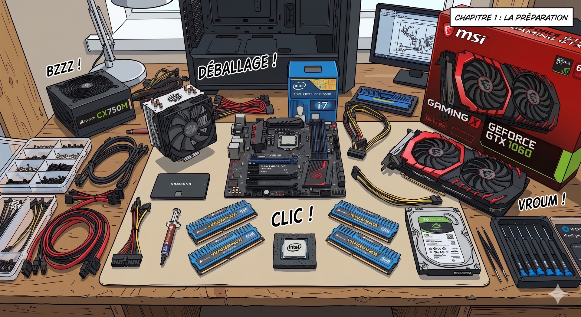 Tout était là, étalé sur le bureau. Le grand déballage.