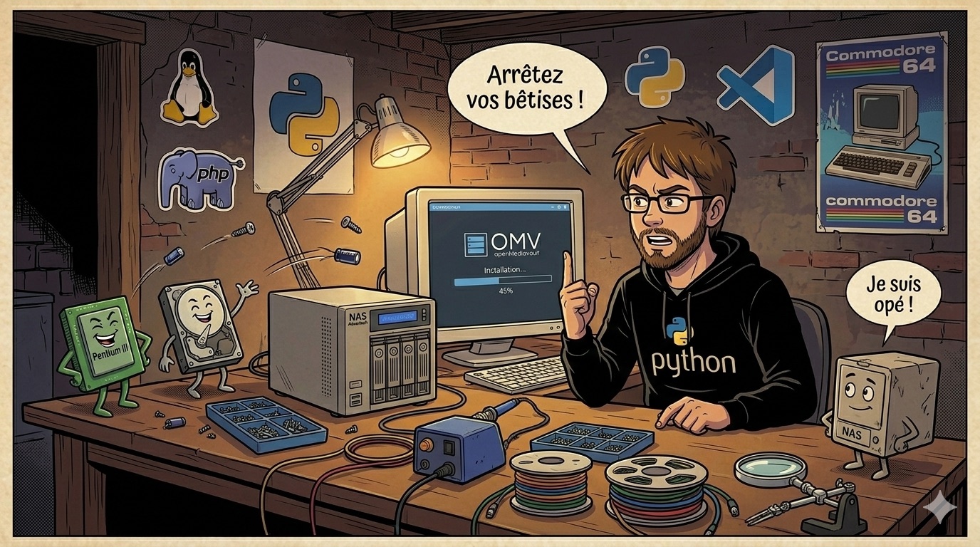OpenMediaVault s'installe. Les coquins regardent. 👀