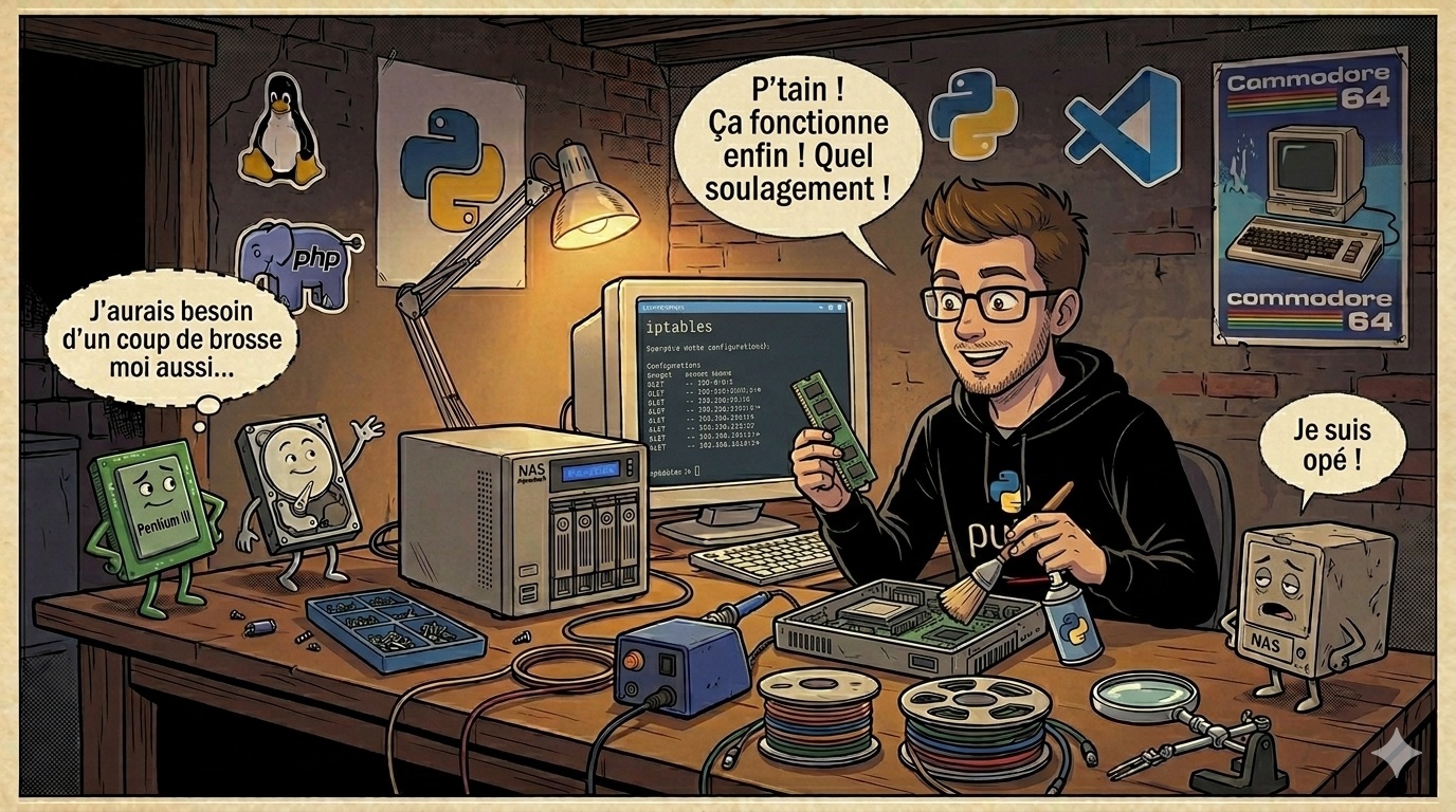 Une barrette de RAM et un coup de brosse. Le Boss reprend vie.
